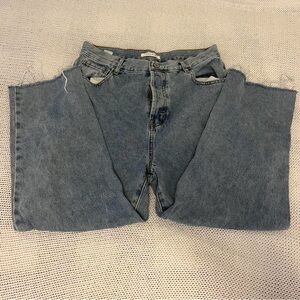 PacSun Distressed Blue Straight Leg Jeans